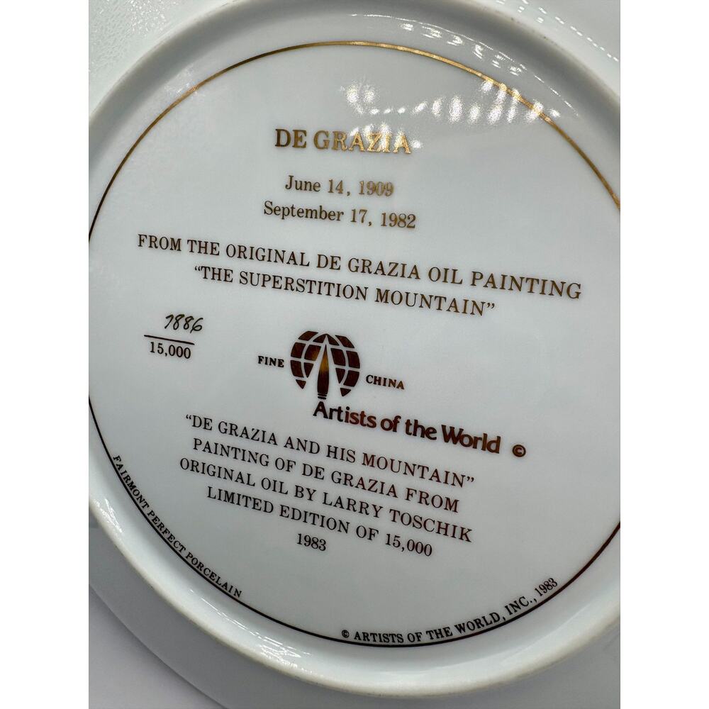 Vintage De Grazia The Superstition Mountain Decorative Plate #7886 of 10,000 - Picture 4 of 6
